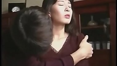 Japanese mom and son home alone