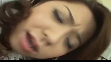 Chihiro Misaki gets sex toys in asshole and cock in hairy twat