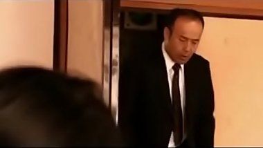 japanese salesman sucks milky  boobs