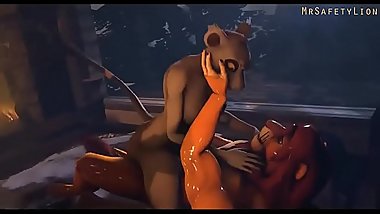 Nala and Simba  furry Yiff Animation cumshot