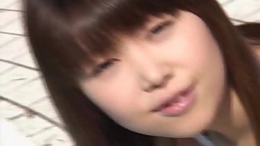 Momoko undresses and shows her hairy cunt